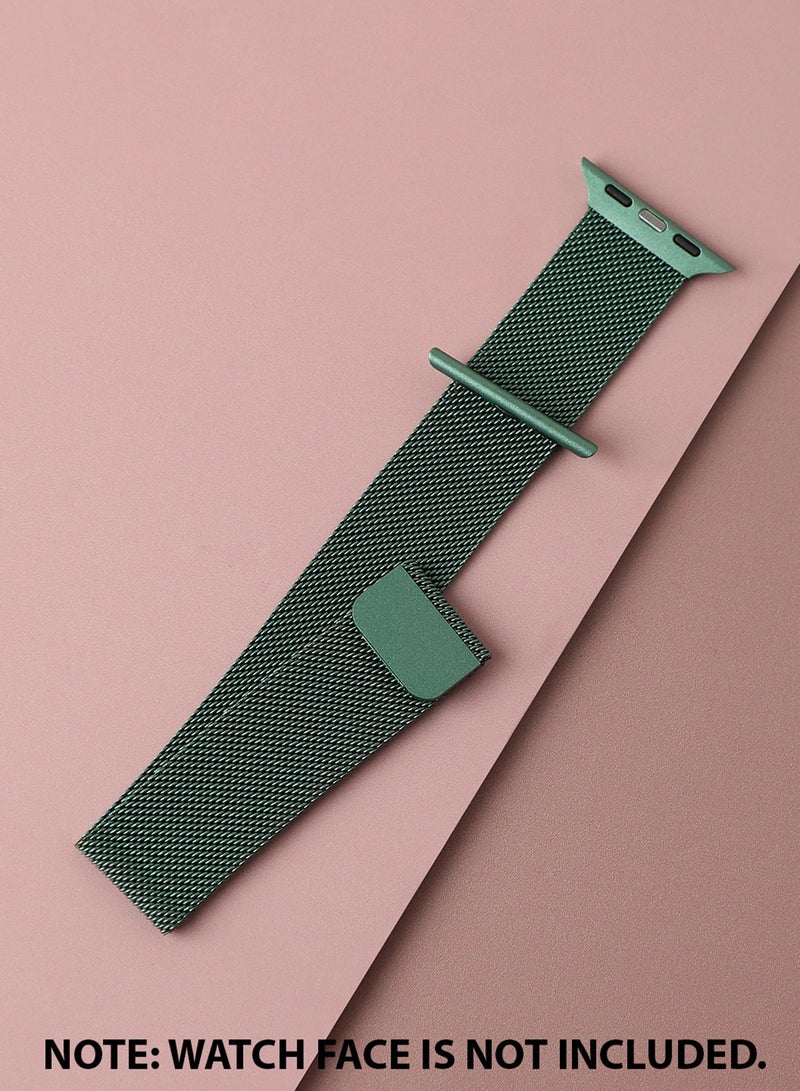 صوص هاوت سوار ساعة أبل من سبيكة معدنية كاجوال بالتصميم سادة مع سوار شبكي | 42mm/44mm/45mm - Image 1