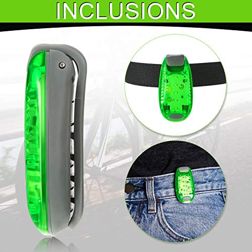 Sumind Reflective Running Gear Set Include 2 Pieces LED Safety Lights and 4 Reflective Bands for Wrist Arm Ankle Leg Straps Tape High Visibility Bands Strobe Running Light for Woman Men - Image 5