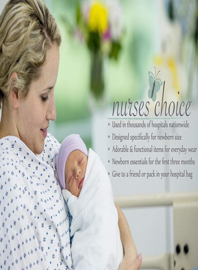 Nurses Choice 7 Piece Newborn Baby Boy Hospital Hat and Mitten Set, Ribbed Knit Infant Beanie, No-Scratch Cotton Gloves, Airplane Sports Theme, Blue/Grey - Image 2