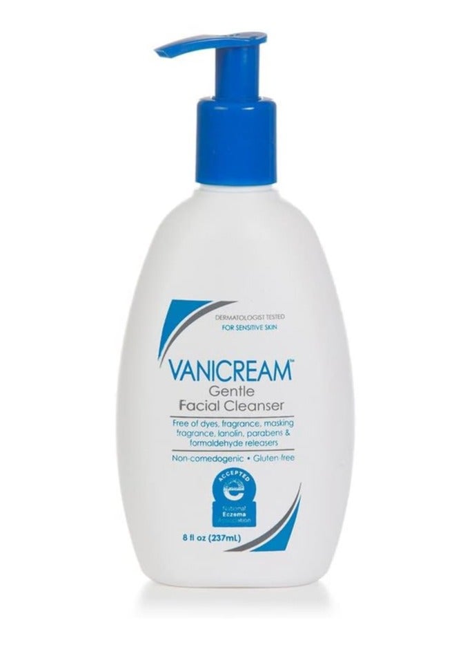 Vanicream Gentle Facial Cleanser for sensitive skin with pump dispenser - dye free, fragrance free, preservative free - oil free and non comedogenic - dermatologist d - 8 ounce - Image 1