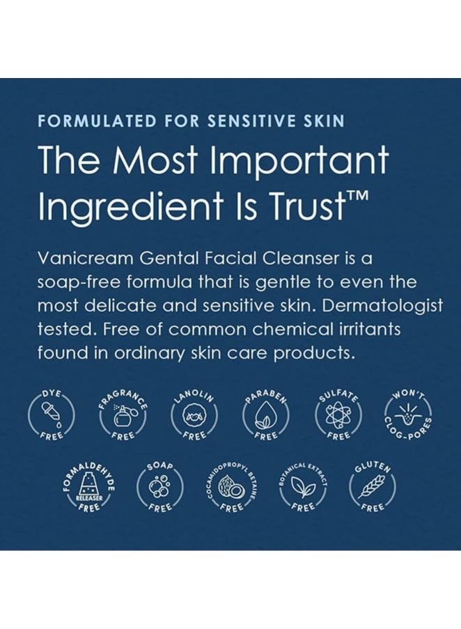 Vanicream Gentle Facial Cleanser for sensitive skin with pump dispenser - dye free, fragrance free, preservative free - oil free and non comedogenic - dermatologist d - 8 ounce - Image 4