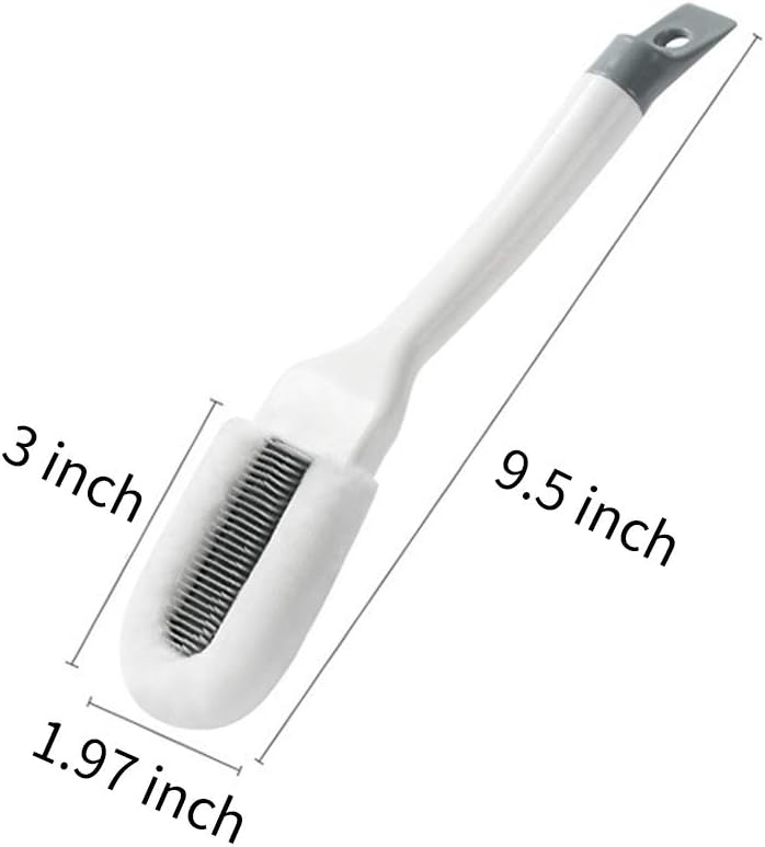 Andiker Professional Cleaning Shoe Brush - Multifunctional Long Handle Cleaner with Soft Bristles (White) - Image 2