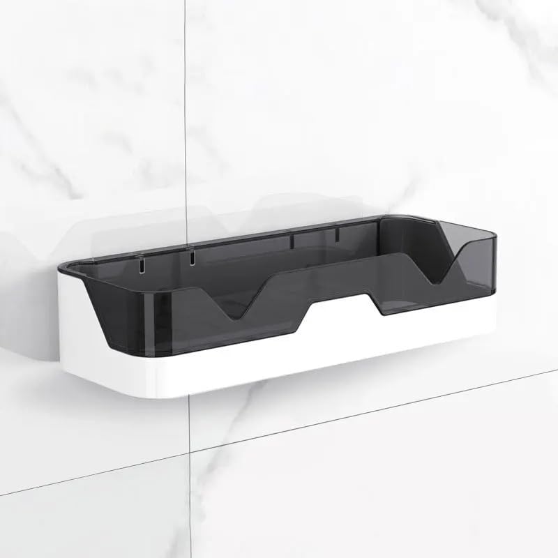 JIGSHTIAL Wall Mounted Shelf Organizer for Bathroom & Kitchen | Shampoo Conditioner Holder | Bathroom Accessories | Kitchen Sink Organiser | Multipurpose Soap Holder (Pack of 1) - Image 1