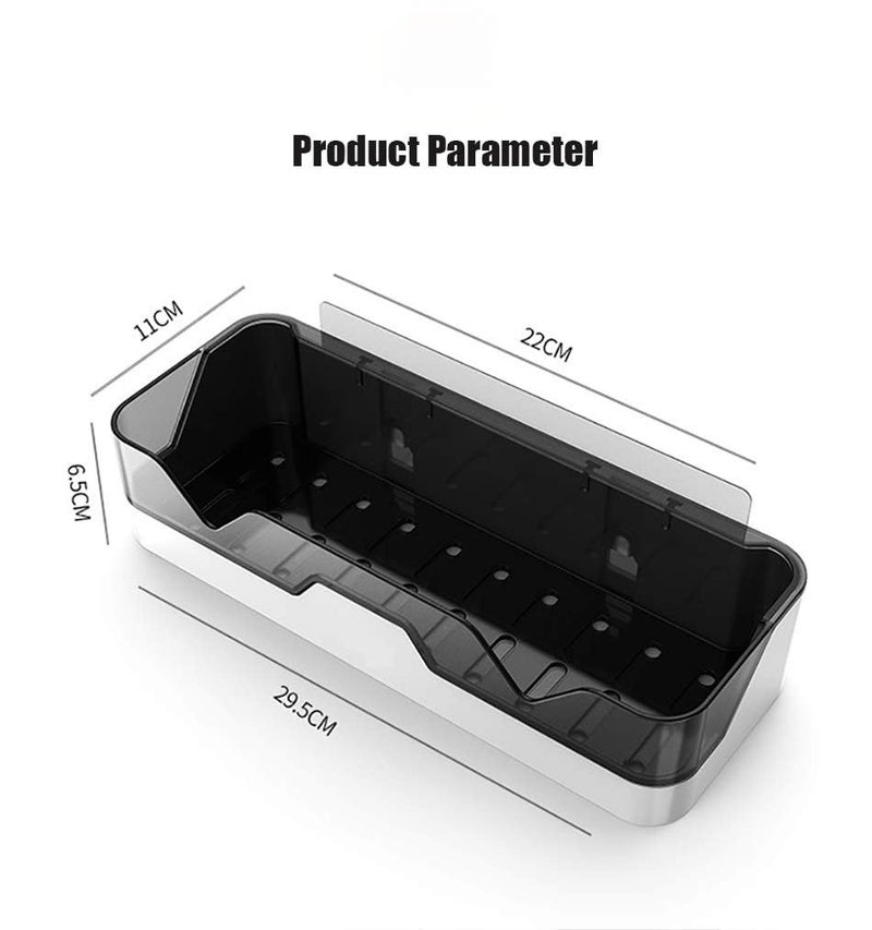 JIGSHTIAL Wall Mounted Shelf Organizer for Bathroom & Kitchen | Shampoo Conditioner Holder | Bathroom Accessories | Kitchen Sink Organiser | Multipurpose Soap Holder (Pack of 1) - Image 2