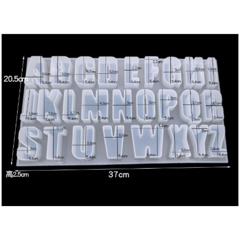 Snoogg SNOOGG Extra Large 25 mm deep Alphabet Molds of 26 English Letter with 3 Pouch of Flakes Foil for Resin Art, DIY, Home Décor, Festive & Customize Project  - Image 3