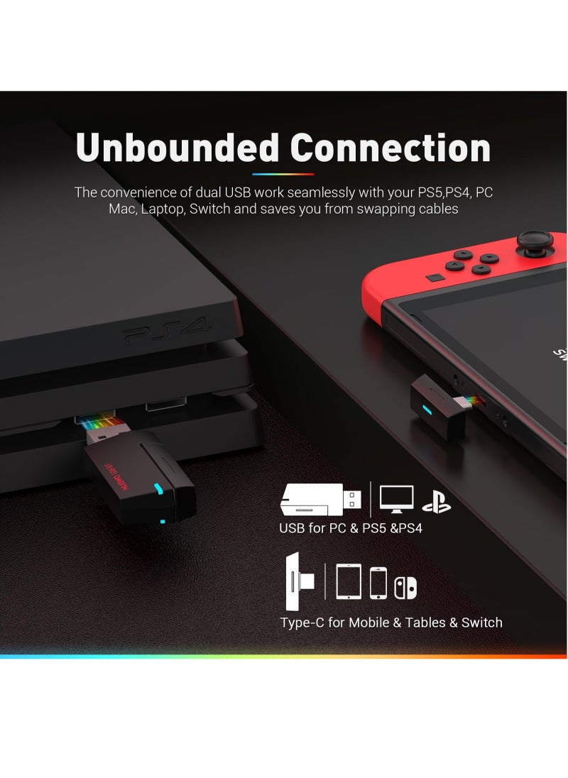 نوبو - سماعة الألعاب اللاسلكية G08 مع ميكروفون متوافقة مع PS4/PS5/PC/Mac - Image 1