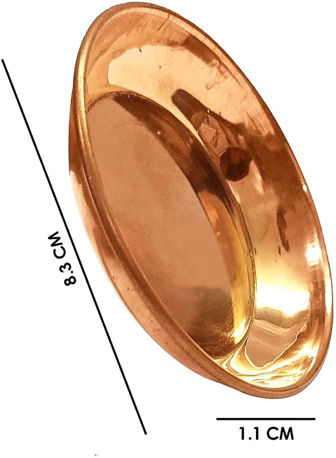 Craftsman SATVIK Set of 6 Pieces Pure Copper Pujan Prasad Bhog Thali Mandir Temple Indian Hindu Rituals Diwali Festive Kahnaji Bhog Puja Plate - Image 3