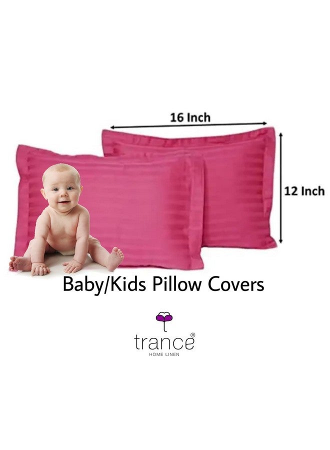 Trance Home Linen Trance Home Linen 16 inch X 12 inch 100% Cotton Baby/Kids Pillow Covers | Soft & Skin Friendly Pillow Cases | Extra Small Size [NOT Pillows] Covers only (Small Size | 16x12 inch, Rose Pink)- Set of 2  - Image 2