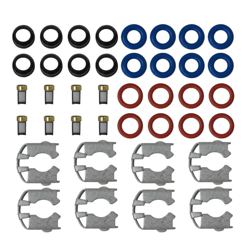 8 Set Upgraded Fuel Injector Repair Orings Seal Filter Gasket Rebuild Kit for 20012006 Chevy Tahoe 48L 53L Replace 17113553 25317628