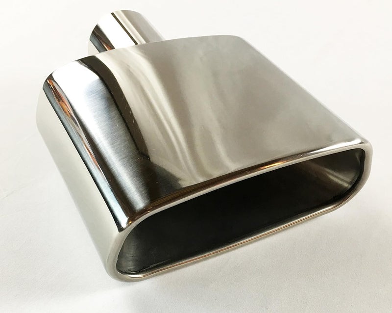 Wesdon Exhaust Tip - 7.00" x 2.75" Outlet, 2.25" Inlet, Rolled Resonated Rectangle, Stainless Steel - Image 1