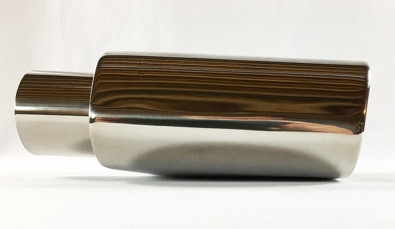 Wesdon Exhaust Tip - 7.00" x 2.75" Outlet, 2.25" Inlet, Rolled Resonated Rectangle, Stainless Steel - Image 3
