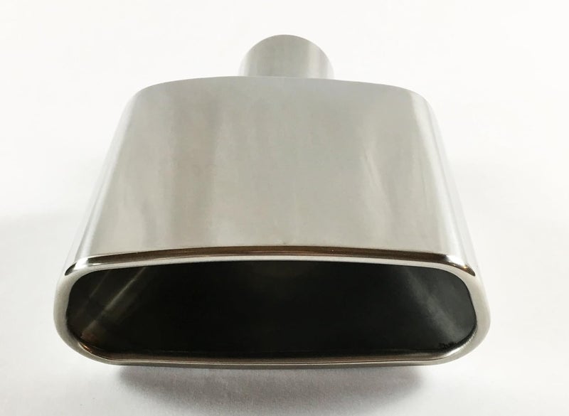 Wesdon Exhaust Tip - 7.00" x 2.75" Outlet, 2.25" Inlet, Rolled Resonated Rectangle, Stainless Steel - Image 2