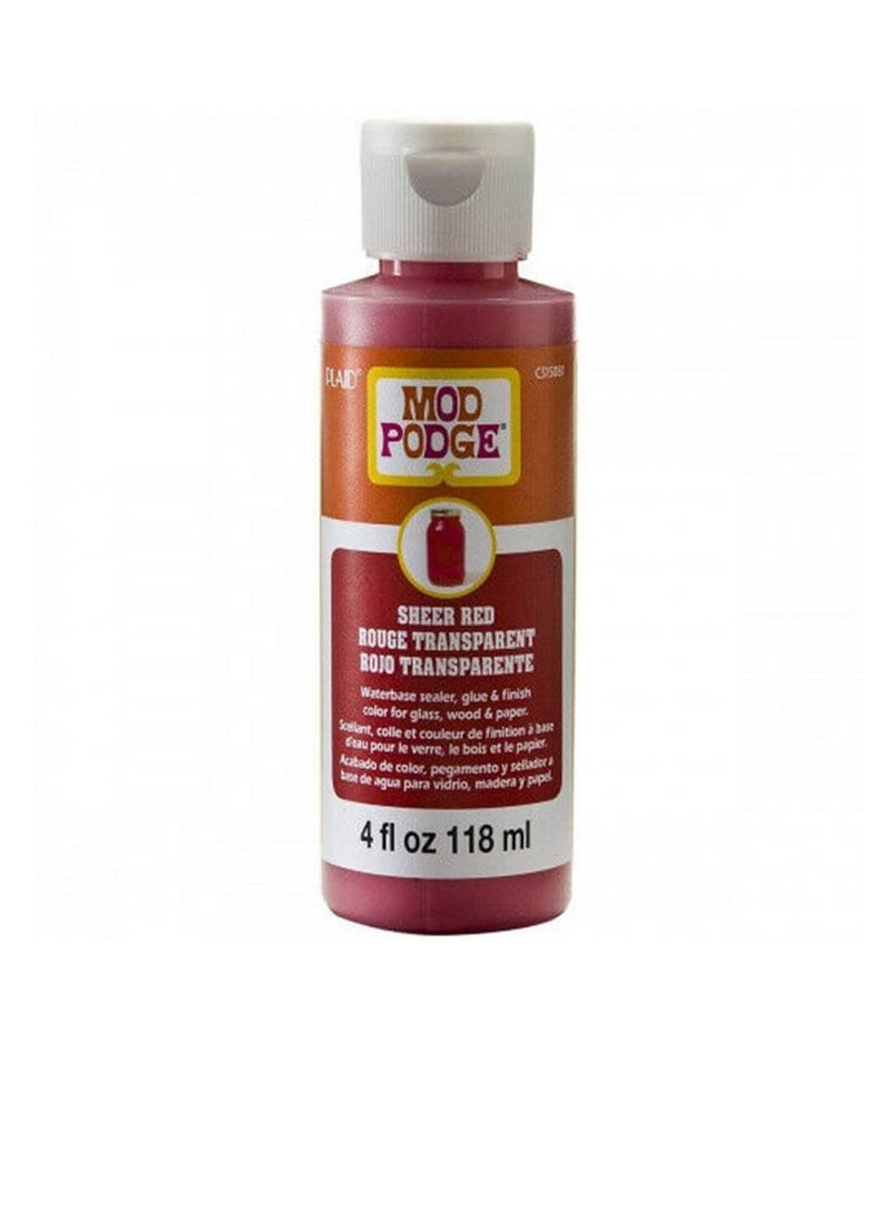 Mod Podge - Mod Podge Sheer Color 4oz Red - Image 1