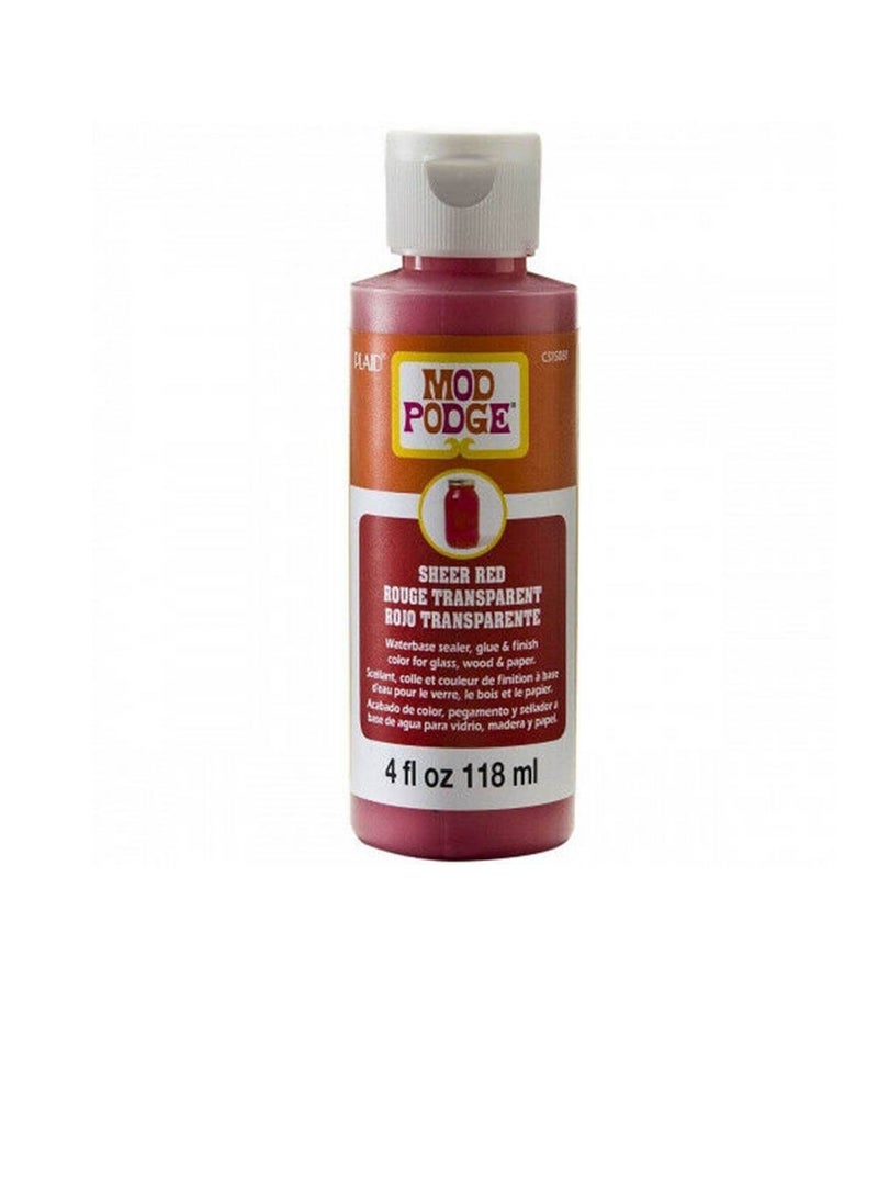 Mod Podge - Mod Podge Sheer Color 4oz Red - Image 1