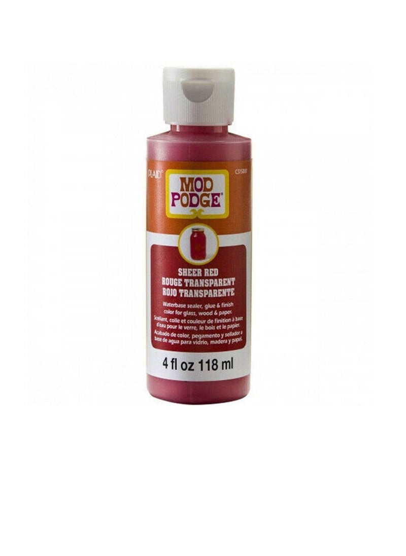 Mod Podge - Mod Podge Sheer Color 4oz Red - Image 1