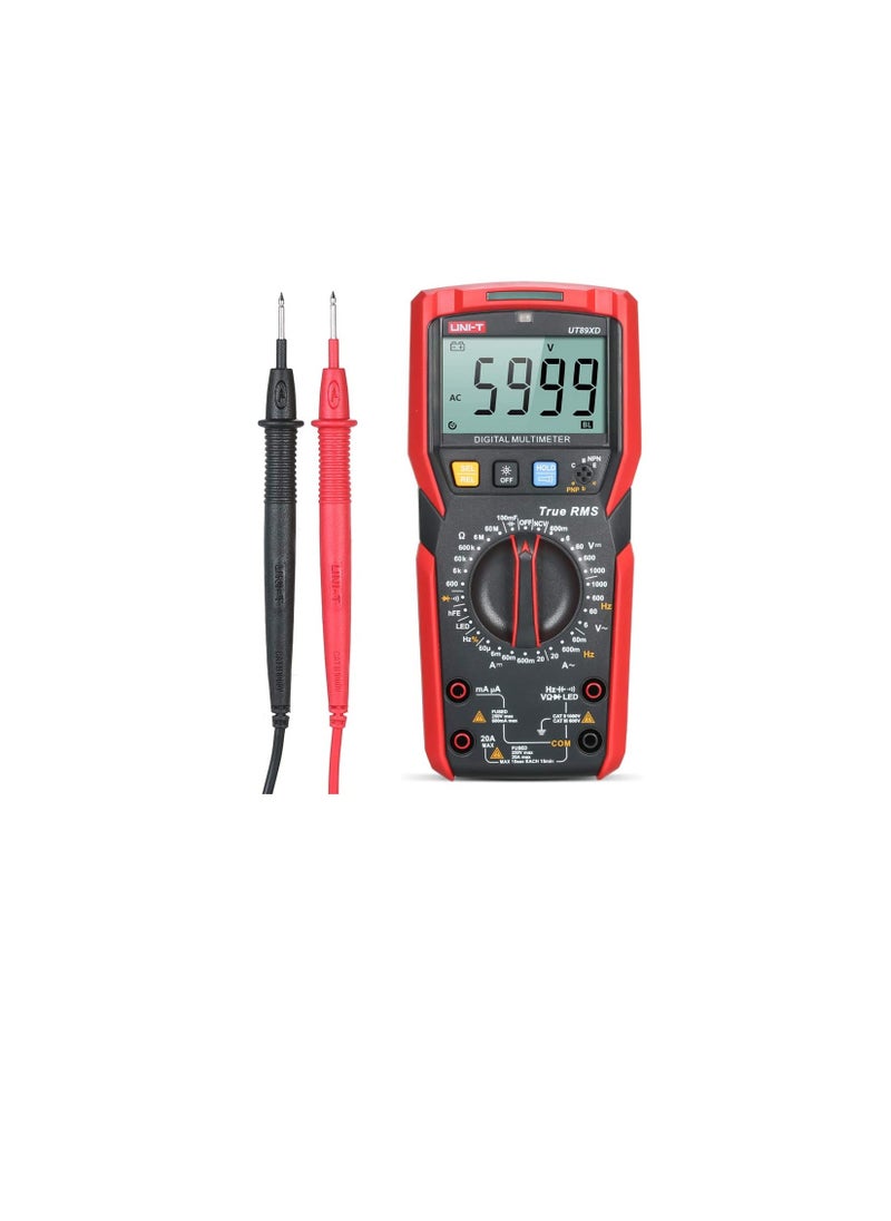 UNI-T - UNI-T UT89XD Digital Multimeter High Accuracy Handheld Mini Universal Meter 6000 Counts LCD Display True RMS Measure AC/DC Voltage Current Resistance Capacitance LED Test Frequency Diode Tester with - Image 1
