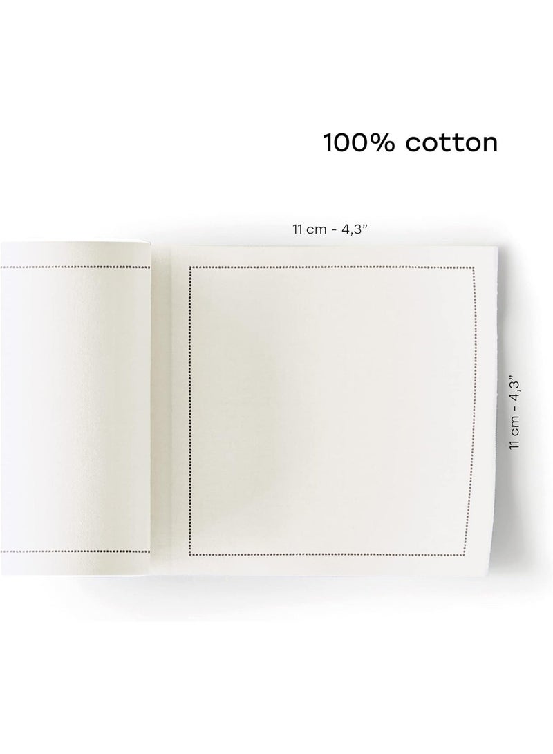 Basics Cotton Cocktail Napkins – Soft Disposable Party Napkins, 50 Pieces per Roll, Cream Color, 4.3 Inch - Image 2