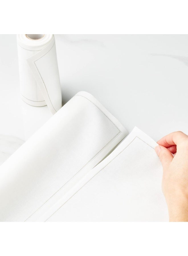 Basics Cotton Cocktail Napkins – Soft Disposable Party Napkins, 50 Pieces per Roll, Cream Color, 4.3 Inch - Image 3