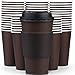Promora 16 oz Disposable Brown Coffee Cups with Lids Sleeves Premium Paper Cups 100 Pack - Image 1