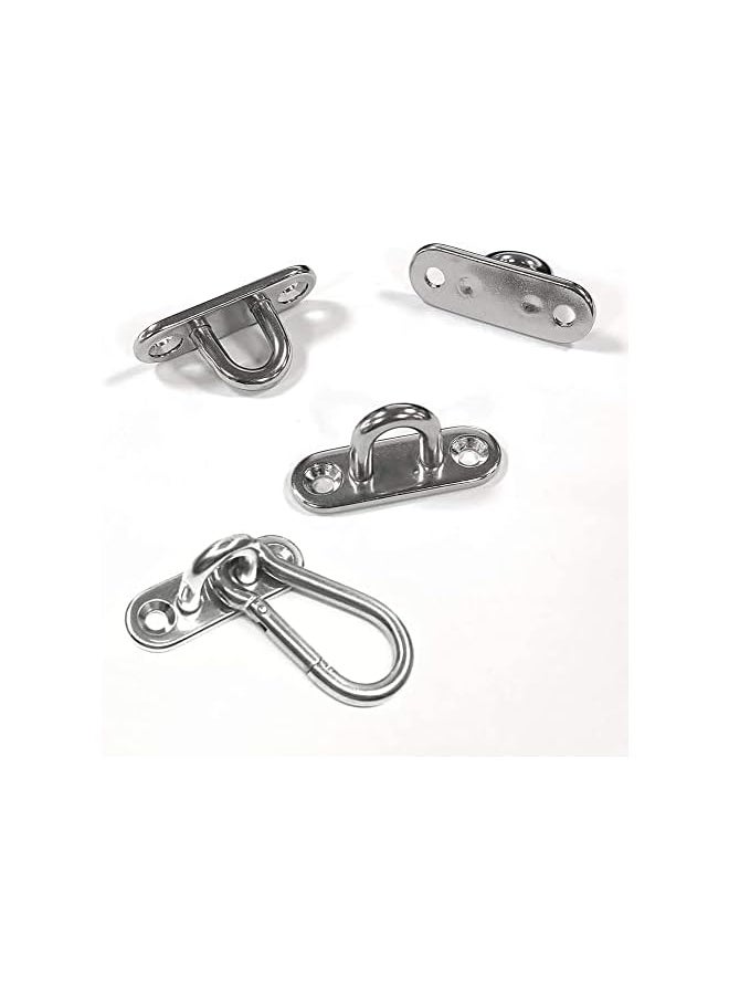 PROMASS promass Stainless Steel 1.8 inch Pad Eye Plate U Hooks + Stainless Steel Snap Hook,Marine Hardware Staple Hook Loop with Screws- ,8 Pack  - Image 5