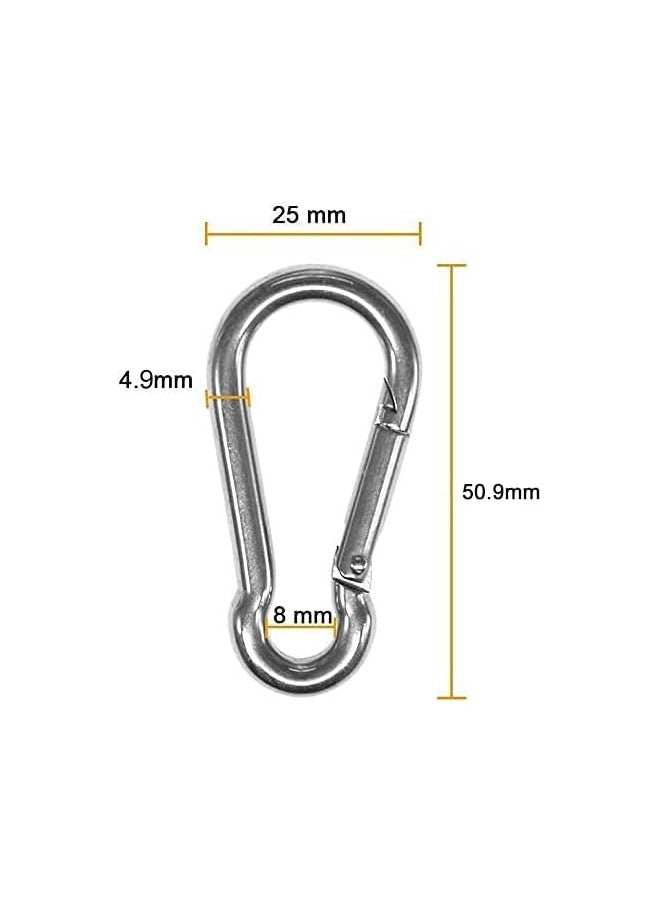 PROMASS promass Stainless Steel 1.8 inch Pad Eye Plate U Hooks + Stainless Steel Snap Hook,Marine Hardware Staple Hook Loop with Screws- ,8 Pack  - Image 4