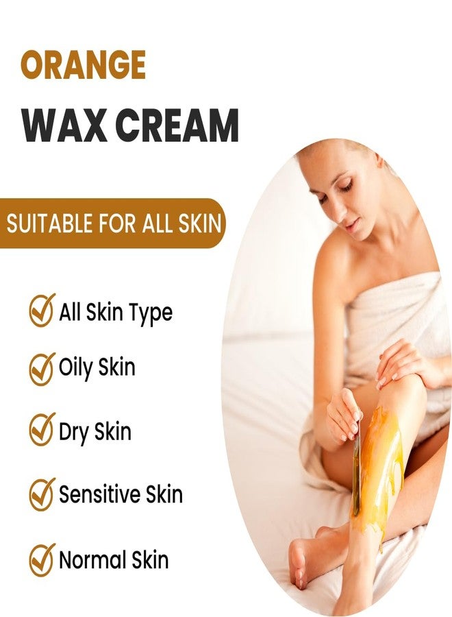 CURE Orange Cream Wax for Hair Removal | Full Body Wax for Legs, Underarms, Hands, & Bikini Area | Hydrating & Soothing Formula for Sensitive Skin & All Skin Type | D-Tan & Brightening Treat - 800Gm - Image 3