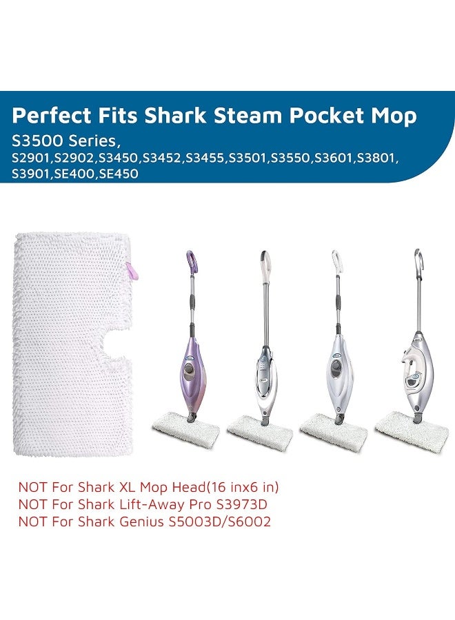 F Flammi Flammi Steam Pocket Mop Replacement Pads for Shark S3500 Series S3501 S3601 S3550 S3901 SE450 S3801CO S3601D S2901 S2902 Steam Pocket Mop 4 Pack - Image 3