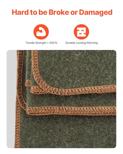 VEVOR Wool Camping Blanket, Large Warm Stadium Blanket, Flame Retardant, Great for Outdoors, Picnics, Hiking, Sports Events, Travel, Car & Bushcraft Survival Kits, 64" x 88", Army Green Wool Blankets - Image 4