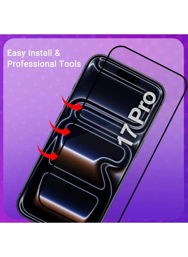 2 Pack Screen Protector for iPhone 17 Pro tempered Glass Screen Protector 9H hardness Scratch Resistance iPhone 17 Pro edge to edge glass Tempered Glass - Image 5