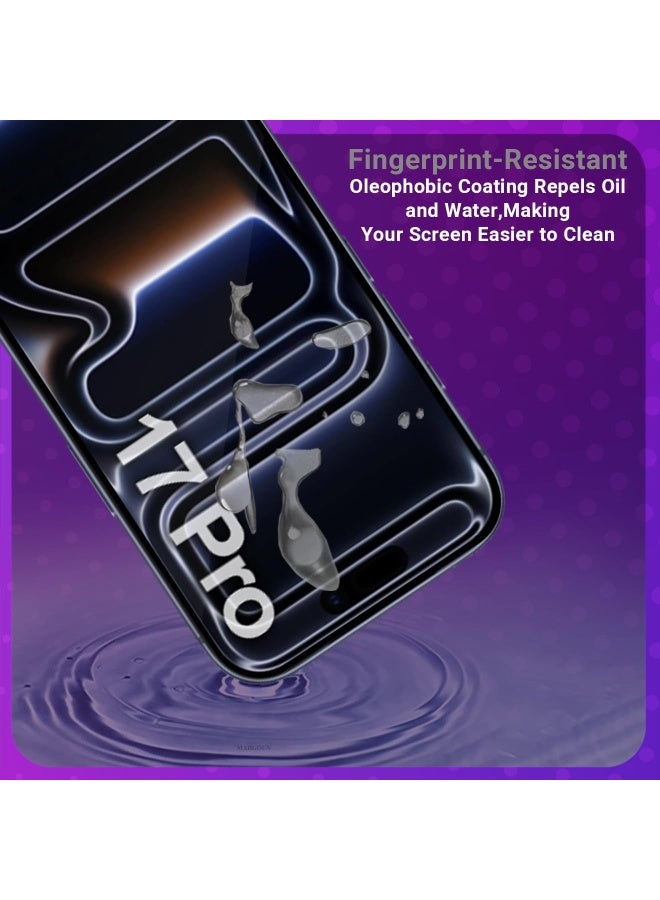 2 Pack Screen Protector for iPhone 17 Pro tempered Glass Screen Protector 9H hardness Scratch Resistance iPhone 17 Pro edge to edge glass Tempered Glass - Image 3