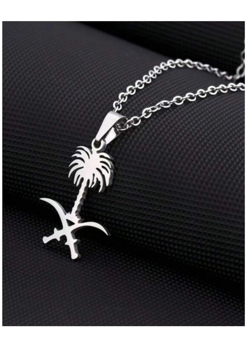 YUCCA Saudi Arabia Logo Necklace Stainless Steel Elegant Women Jewelry for Party or Gift  - Image 1