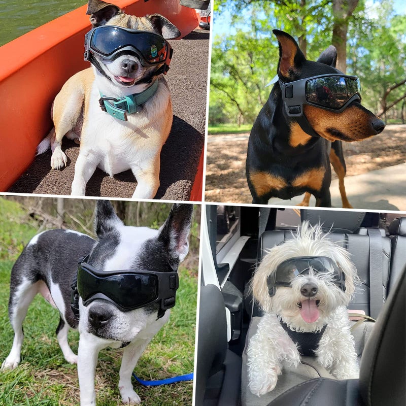 PETLESO Dog Goggles Medium Breed, Dog Sunglasses Small Breed Dog Eye Sun Light Protection, UV Protection Goggles for Dog with Adjustable Straps, Medium Black - Image 5