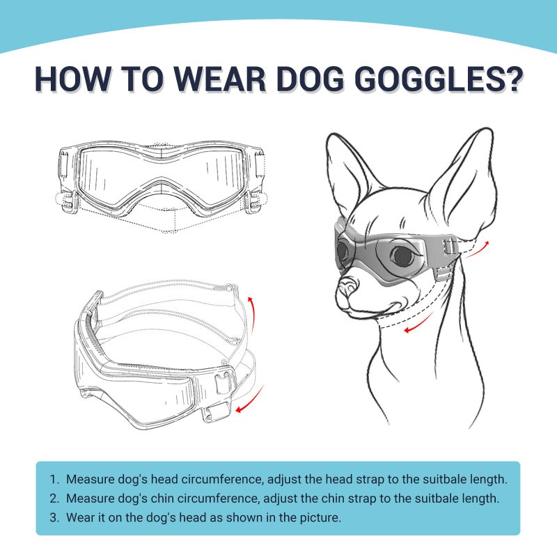 PETLESO Dog Goggles Medium Breed, Dog Sunglasses Small Breed Dog Eye Sun Light Protection, UV Protection Goggles for Dog with Adjustable Straps, Medium Black - Image 4