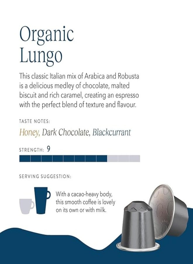 Cru Kafe Lungo Espresso Strong USDA Organic Espresso Coffee Capsules (10 Pods) Fairtrade Coffee Pods Compatible with Nespresso Original Line and Pixie Machines - Image 3