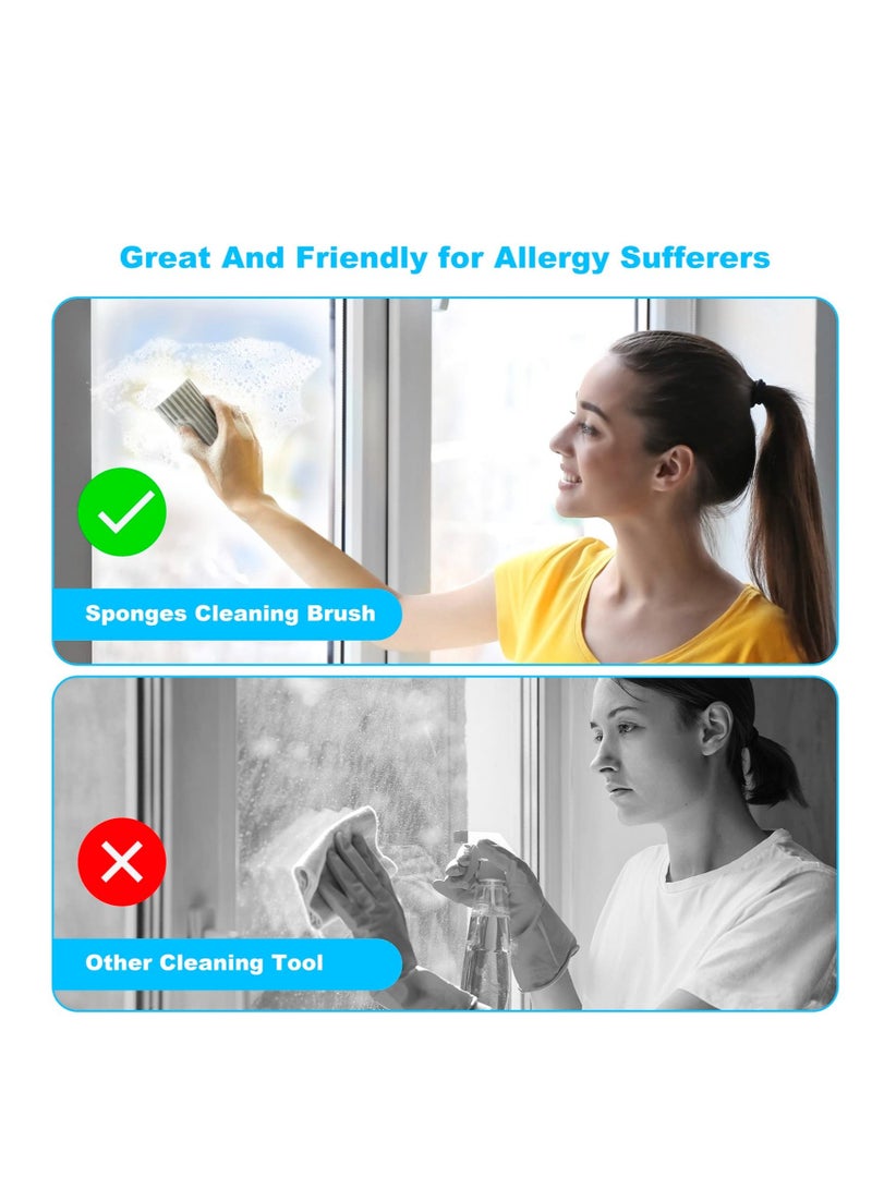 Excefore Sponges Cleaning Brush, 4 Pcs Reusable Dusters for Cleaning Household Use, Baseboard Cleaner Tool,  for Scrub Fan, Ceiling, Kitchen Dish, Blinds, Glass Window, Track Grooves, and Faucets - Image 4