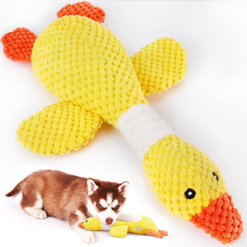 Vitscan Durable Dog Toys for Small Large Dogs Dog Chew Toy for Not Aggressive Chewers Tough Squeaky Interactive Dogs Toys for Puppies Plush Puppy Toys Goose Pet Toy Puppy Chew Toys for Teething - Image 2