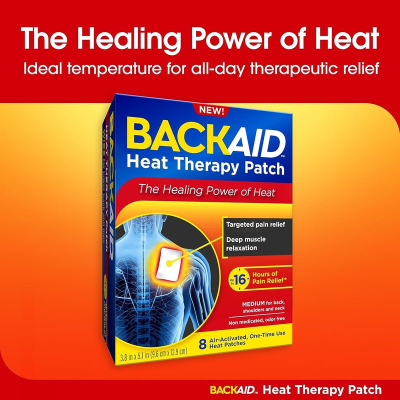 Backaid Heat Therapy Patch AirActivated Therapeutic Heat Medium for Back Shoulders and Neck Pain Relief 8 Count - Image 4