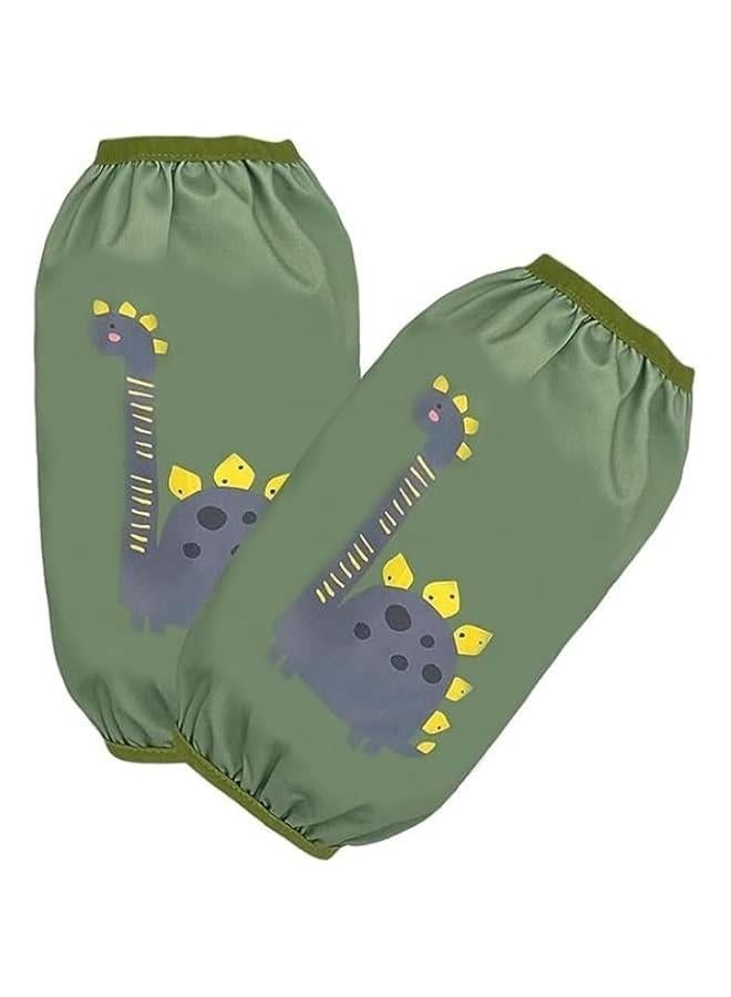 هوكور مجموعة مريلة رسم للاطفال الصغار مع جيب و2 كم، مريلة اطفال مقاومة للماء وقابلة للتعديل للحرف اليدوية واللعب في الماء وتناول الطعام والطبخ والرسم لعمر 3-6 سنوات للاولاد والبنات - Image 3