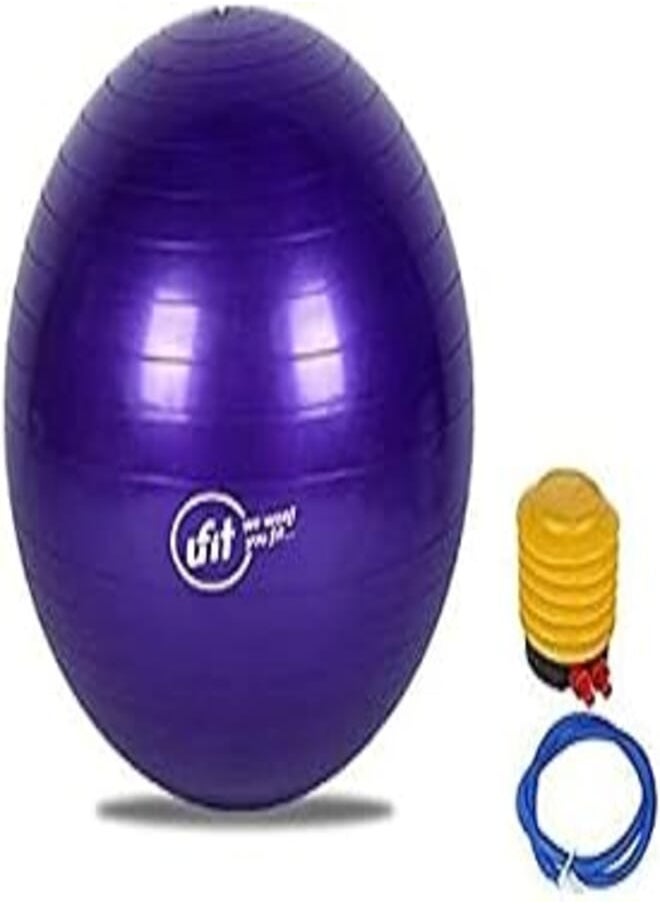 UFIT - Ufit Gymnastic Ball with Hand Pump - Purple, 75 cm - Image 1