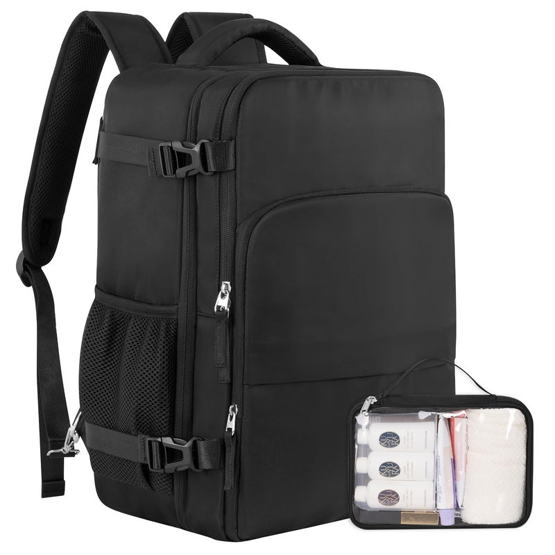 Sinaliy Travel Backpack Carry on Flight approved Travel Bag with MultiPockets Waterproof 173inch Laptop Backpack for Men Women Black - Image 2