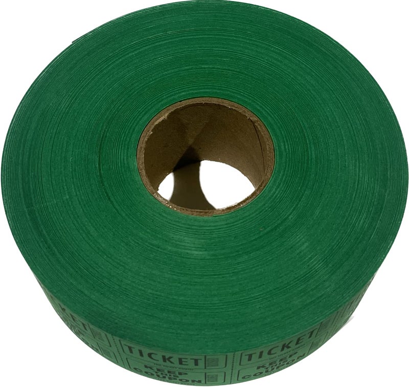 The Ticket Gurus-Raffle Tickets - 4 Rolls of 2000 Double Tickets 8,000 Total 50/50 Raffle Tickets-(4) Green Rolls - Image 3