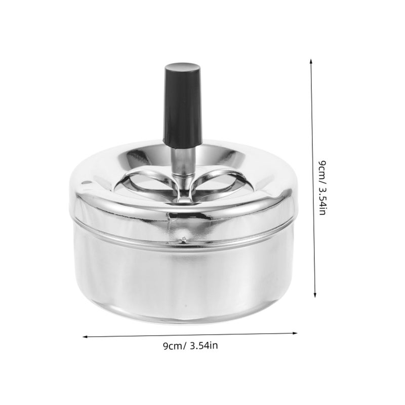 Stainless Steel Smokeless Ashtray Push Down Mechanism Indoor Outdoor Use - Image 3
