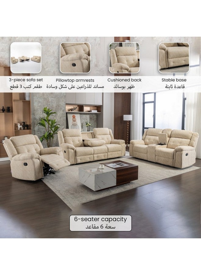 Micasa Elegant And Modern Design 6-Seater Sofa Set Mocha 137.82 X 137.82 X 137.82 Cm Sx-81280Moc - Image 4