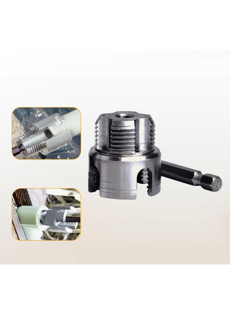 GGOOT Tube Threading Tool for Electric Drill Hardware with Internal External Cutter, 3.25x3.2x2.6cm - Image 2