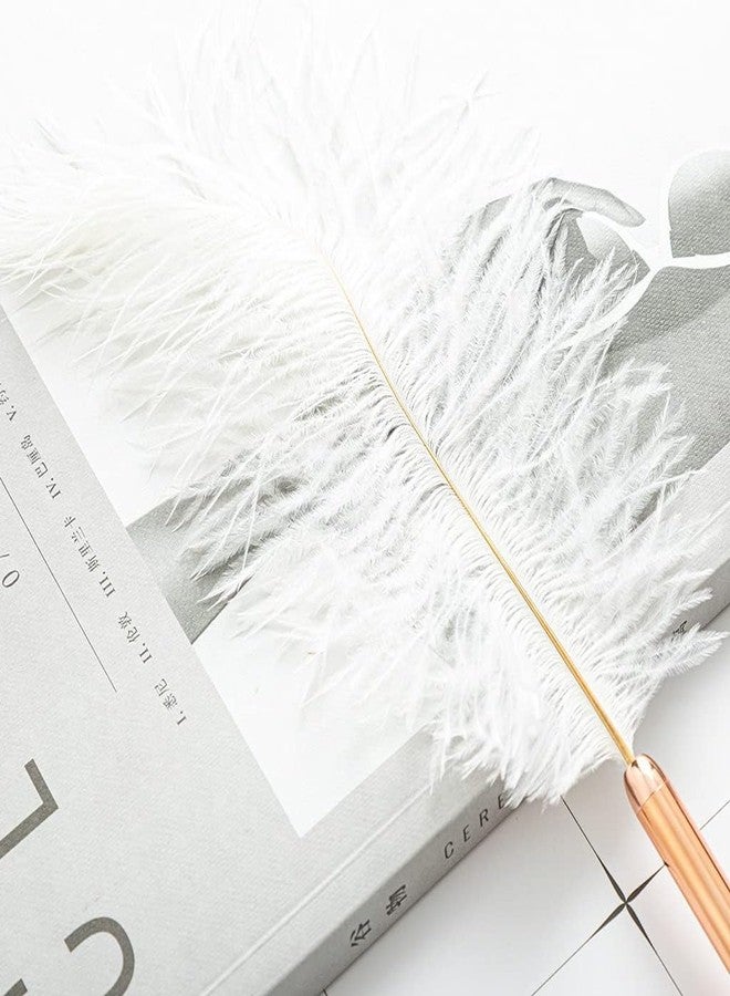 DPWOUM White Feather Ballpoint Pen Black Inks Pen Wedding Signing Pen Refillable Ballpoint Pen for School Writing,Signatures Pens and Refills - Image 4