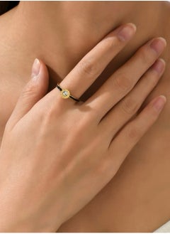 Stainless Steel 18k Gold Plated Ring For Women Size 8