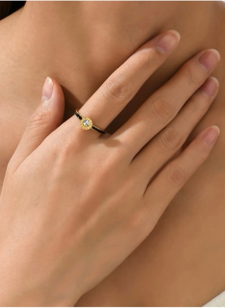 Jewelry 4You - Stainless Steel 18k Gold Plated Ring For Women Size 8 - Image 1
