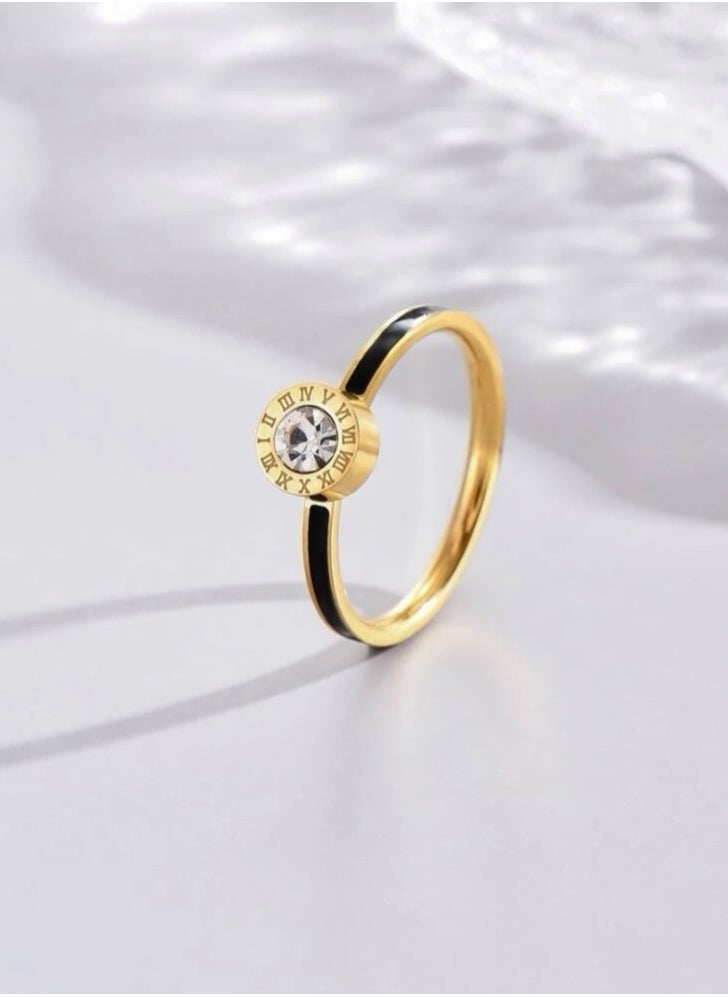 Jewelry 4You - Stainless Steel 18k Gold Plated Ring For Women Size 8 - Image 1