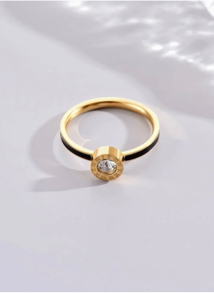Jewelry 4You - Stainless Steel 18k Gold Plated Ring For Women Size 8 - Image 1