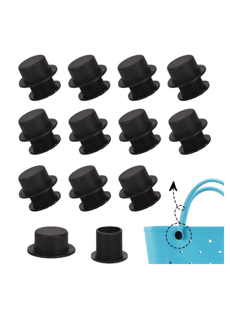 SYOSI 12 Sets Screw Rivets Replacement for Beach Tote Bag Handles Durable Rubber Buttons Easy Repair Simply Southern Bags Black  - Image 1